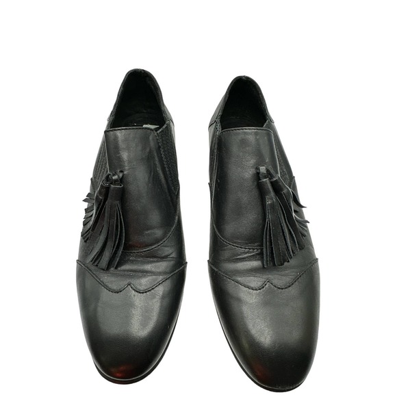 Charles David Black Leather Slip On Booties Size 38.5 - Picture 1 of 5